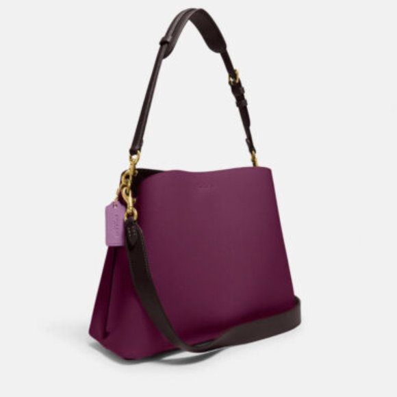 Coach Willow Bucket Bag Deep Berry Leather - Picture 4 of 16